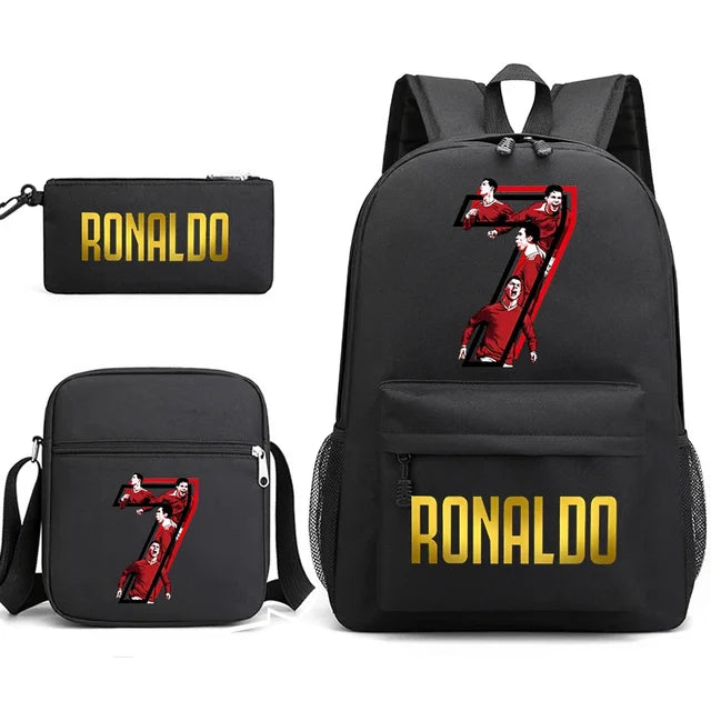 Ronaldo Print Backpack Set for School