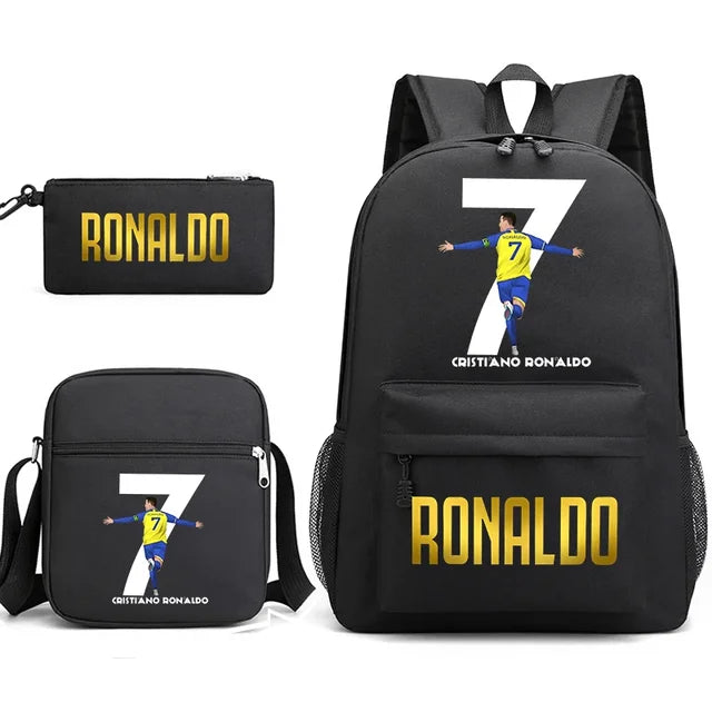 Ronaldo Print Backpack Set for School