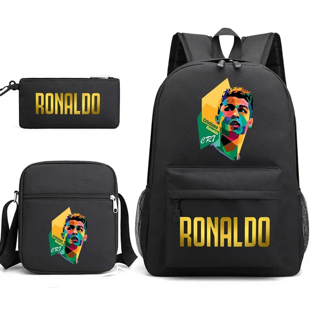 Ronaldo Print Backpack Set for School