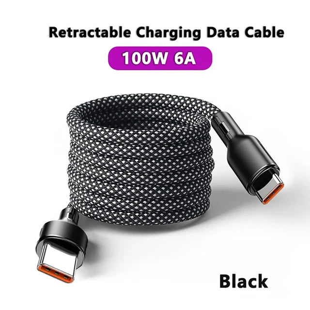 100W Magnetic USB A/USB C to Type C Fast Charging Cable