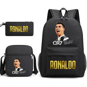 Ronaldo Print Backpack Set for School