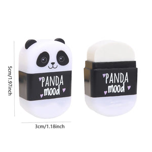 1Pcs Black & White Panda Erasers with Sharpener for Student 