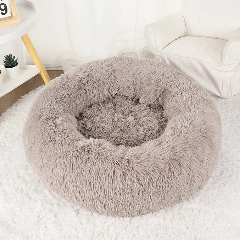 Dog Bed Donut Big Large round Basket Plush Beds for Dogs Medium Accessories Fluffy Kennel Small Puppy Washable Pets Cat Products