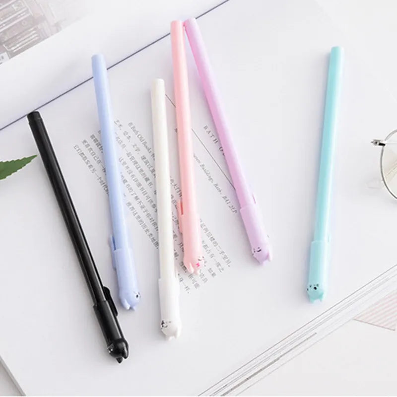 6Pcs/Set 0.38Mm Cat Gel Pen 