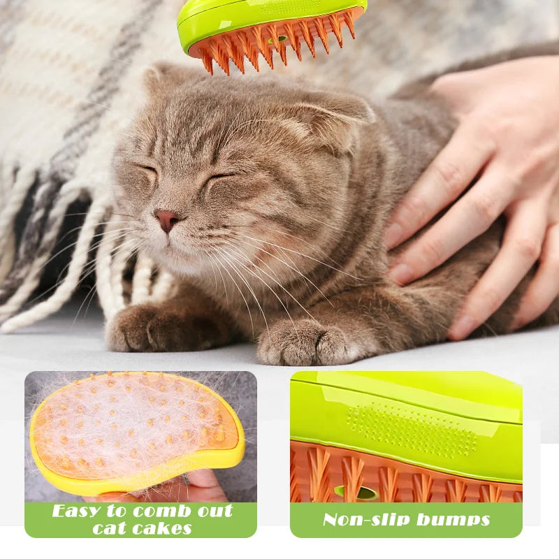 Dog Steam Brush Electric Spray Cat Hair Brush for Massage Pet Grooming Kitten Pet Bath Brush Removing Tangled and Loose Hair