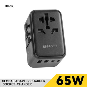 Universal Travel Charger 65W Fast Charger Travel Adapter Wall Charge for US EU UK AUS Plug Fully Functional Charging