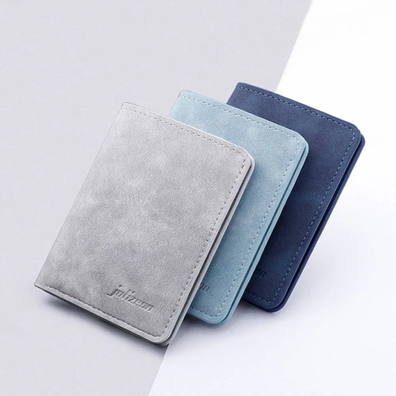 New Style Mini Thin Men Wallet Card Holder Purse Coin Pouch Card Holder Short Vertical PU Leather Wallet Change Money Pouch