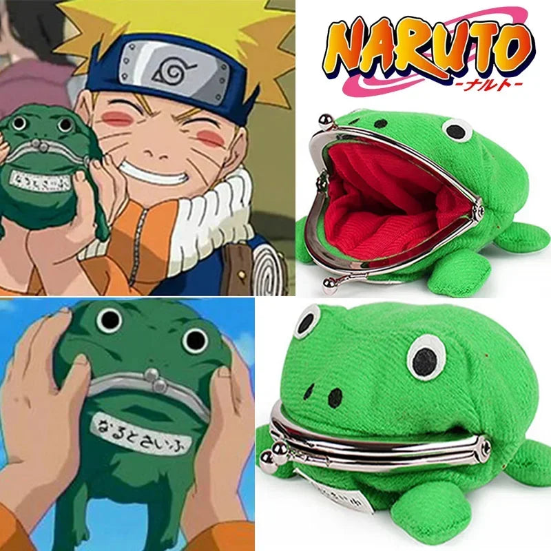 Anime Naruto Frog Wallet Uzumaki NARUTO Coin Purses Plush Manga Cosplay Accessories Kawaii Mini Purse Bag Kids Birthday Toy Gift