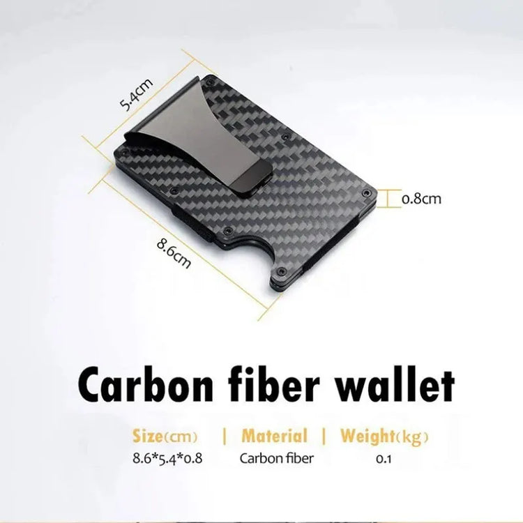 Slim Wallet for Men - Front Pocket RFID Blocking Minimalist Wallet for Men - Metal Wallet with Money Clip for Men (Carbon Fiber)