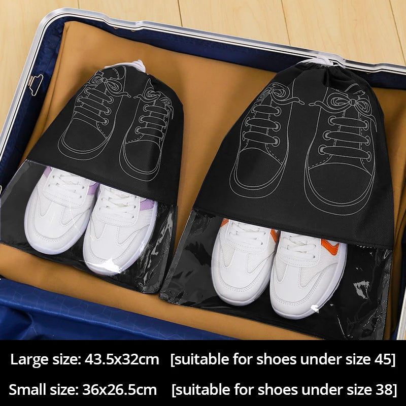 Set of 5 Shoe Storage Bags with Thickened Non-Woven Fabric, Large Capacity, Waterproof, and Moisture proof - Ideal for Travel