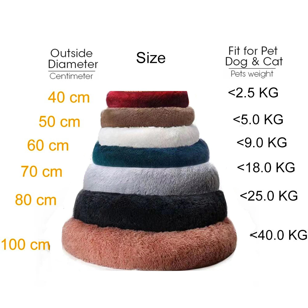 Dog Bed Donut Big Large round Basket Plush Beds for Dogs Medium Accessories Fluffy Kennel Small Puppy Washable Pets Cat Products