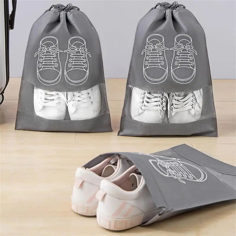 Set of 5 Shoe Storage Bags with Thickened Non-Woven Fabric, Large Capacity, Waterproof, and Moisture proof - Ideal for Travel