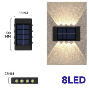 4/6/8/10LED Solar Wall Lamp Outdoor Waterproof Solar Powered Light up and down Illuminate Home Garden Porch Yard Decoration