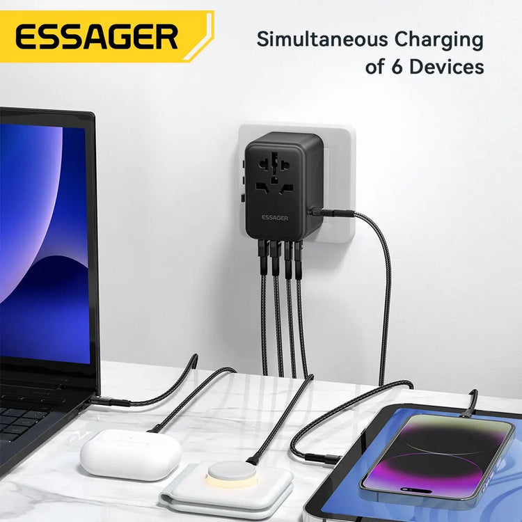 Universal Travel Charger 65W Fast Charger Travel Adapter Wall Charge for US EU UK AUS Plug Fully Functional Charging