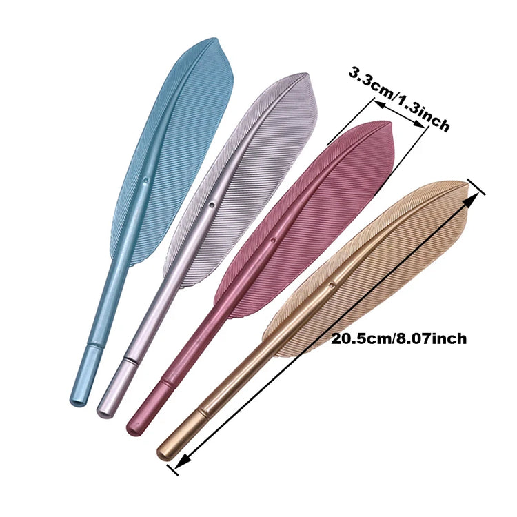 4 Pcs Beautiful Feather Pens 