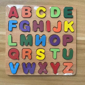 Wooden Jigsaw Puzzle Children Letters Numbers Board Pairing Puzzle Cognitive Montessori Early Educational Toys for Kids Gift