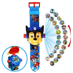 Toys Set 3D Projection Digital Watch Dog Puppy Patrulla Canina Anime Action Figures Model Toy Marshall Chase Kid Gift