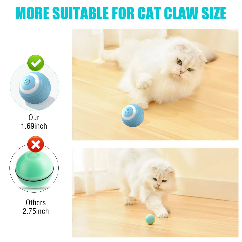 Interactive Cat Toy Ball 360° Automatic Rotating Rolling Ball Accessories for Cats Toys with USB Charging Function Pet Things