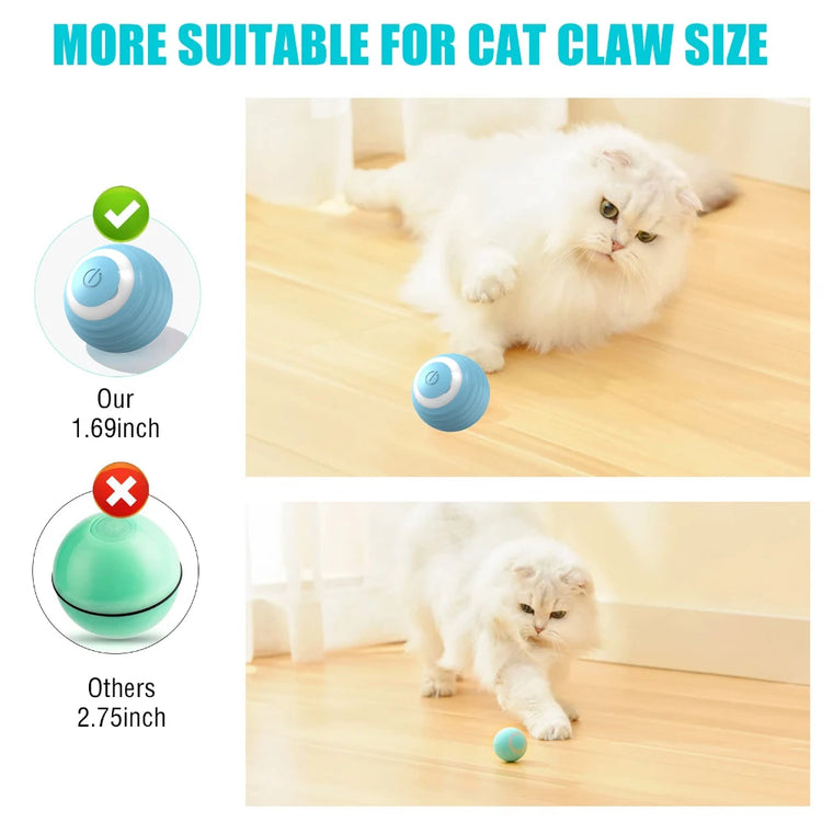 Interactive Cat Toy Ball 360° Automatic Rotating Rolling Ball Accessories for Cats Toys with USB Charging Function Pet Things