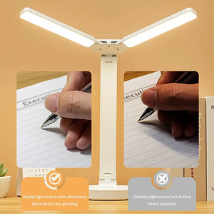 LED Desk Lamp 3 Levels Dimmable Touch Night Light USB Rechargeable Eye Protection Foldable Table Lamp for Bedroom Bedside Readin