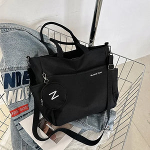 Women Shoulder Crossbody Bag Japanese Canvas Tote Messenger Bag for Student 2024 Ladies Hand Bags Female Handbag Bolsa Feminina