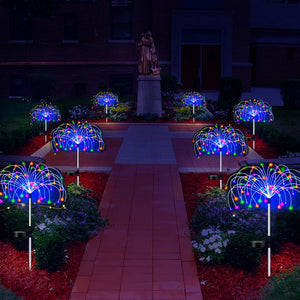 Solar LED Firework Fairy Lights Outdoor Waterproof Garden Decoration Lawn Pathway Solar Lamp 1~6Pcs