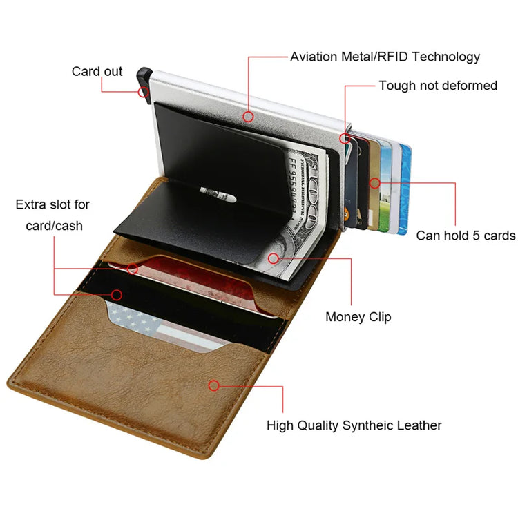 Anti Thief Rfid Credit Card Holder Smart Minimalist Wallet Pocket Men Women Slim Cardholder Bank Cash Creditcard Case Bag Purse