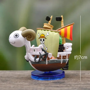 One Piece Ship Figure Luffy Model Toy Peripheral Super Cute Mini Boat Zoro Assembled Model One Piece Ship Kid Birthday Gift